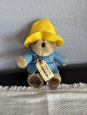 Vintage Paddington Bear Plush Eden Toys 1981 Blue Coat Yellow Hat w Tags