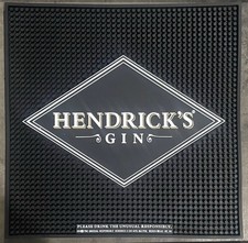 Hendricks Gin Bar Spill Mat Rubber 15” Square - BRAND NEW!