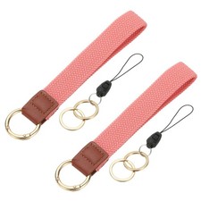 Keychain Wristlet, 2 Pcs Cute Keychain Woven Wrist Lanyard, Watermelon Red