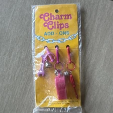 NOS Vintage Charm Clips Add-Ons 1980's Clip On Bell Charms Retro Props HTF RARE