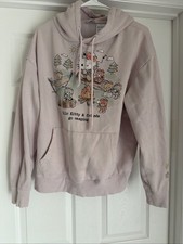 Hello Kitty sweatshirt women's size L pink hooded camping hoodie