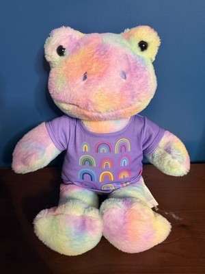 Build A Bear Pastel Swirl Frog Plush Rainbow Shirt Workin Disney Moana Sound BAB