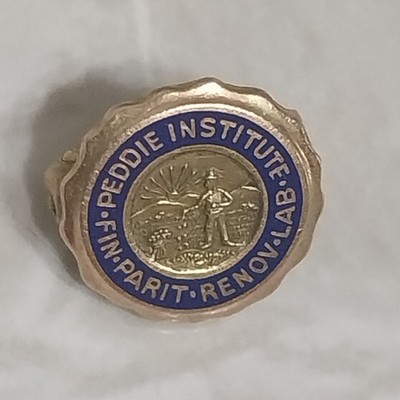 Antique Peddie Institute Private School Seal Kinney Co Solid Gold 10k Lapel Pin