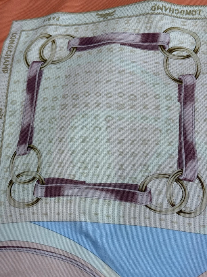 Longchamp Silk Scarf Vintage Horsebit Tassel Printed - Image 4 of 4