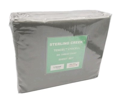 Sterling Creek Rivera Collection Eucalyptus Grey King Bed Sheet Set, 300 TC
