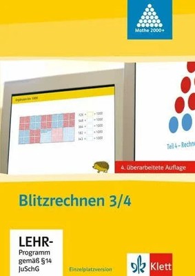Blitzrechnen 3-4: CD-ROM Einzellizenz Klasse 3/4 (Programm Mathe Buch Klett