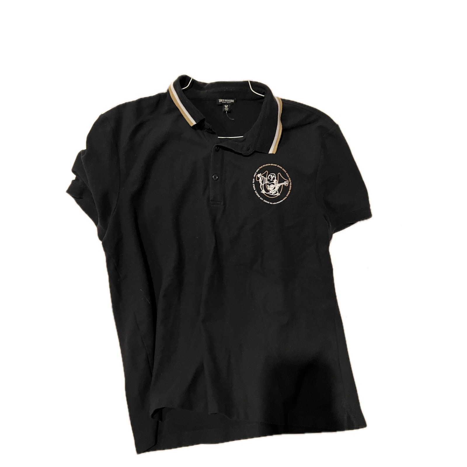 True Religion Polo Golf Shirt Black Mens Large