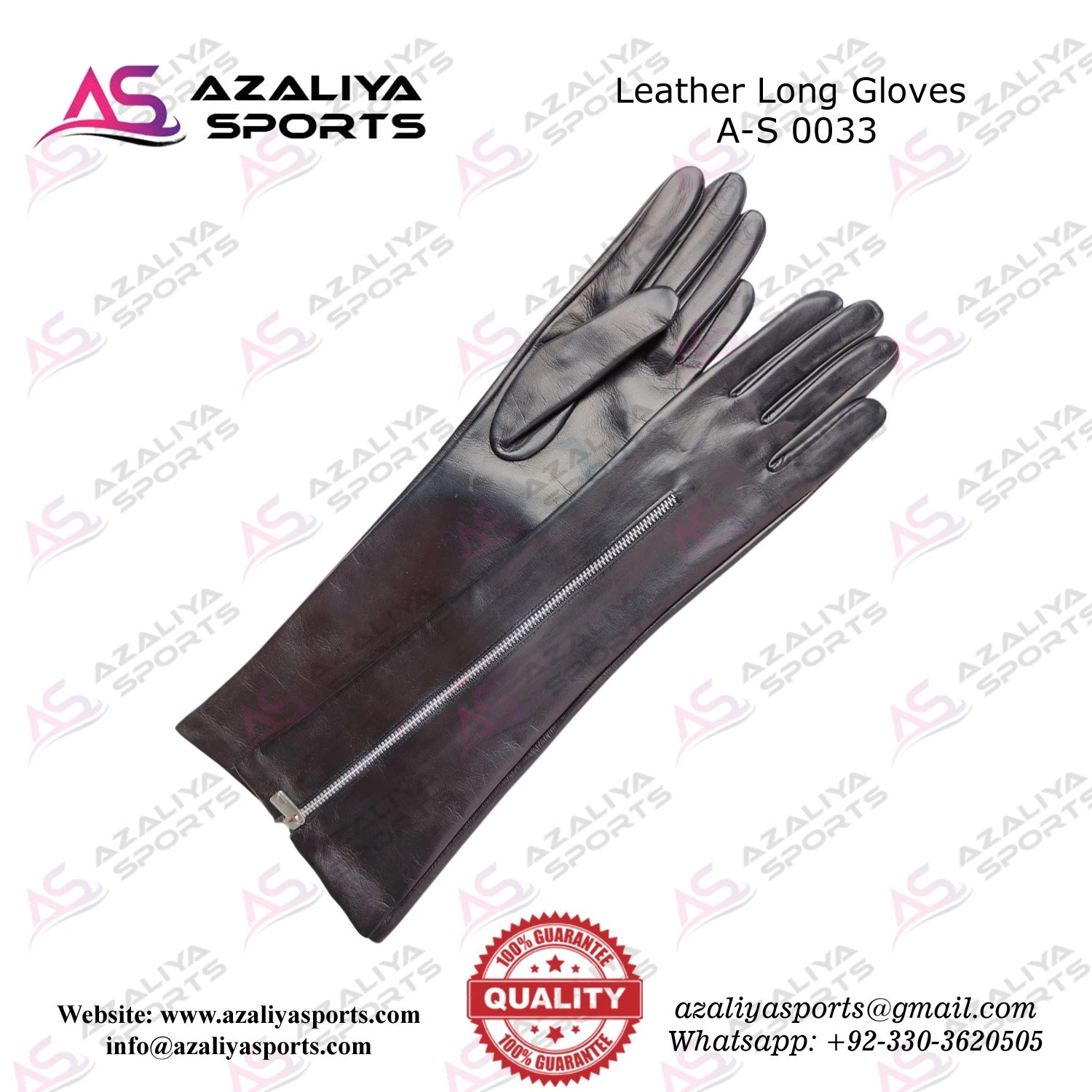 Ladies Genuine Leather Long Gloves with Zipper Winter Warm Fashion Elegant Arm