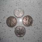 (4) Walking Liberty Half Dollars 1939 to 1945 Lot Sale 90% Silver Coins