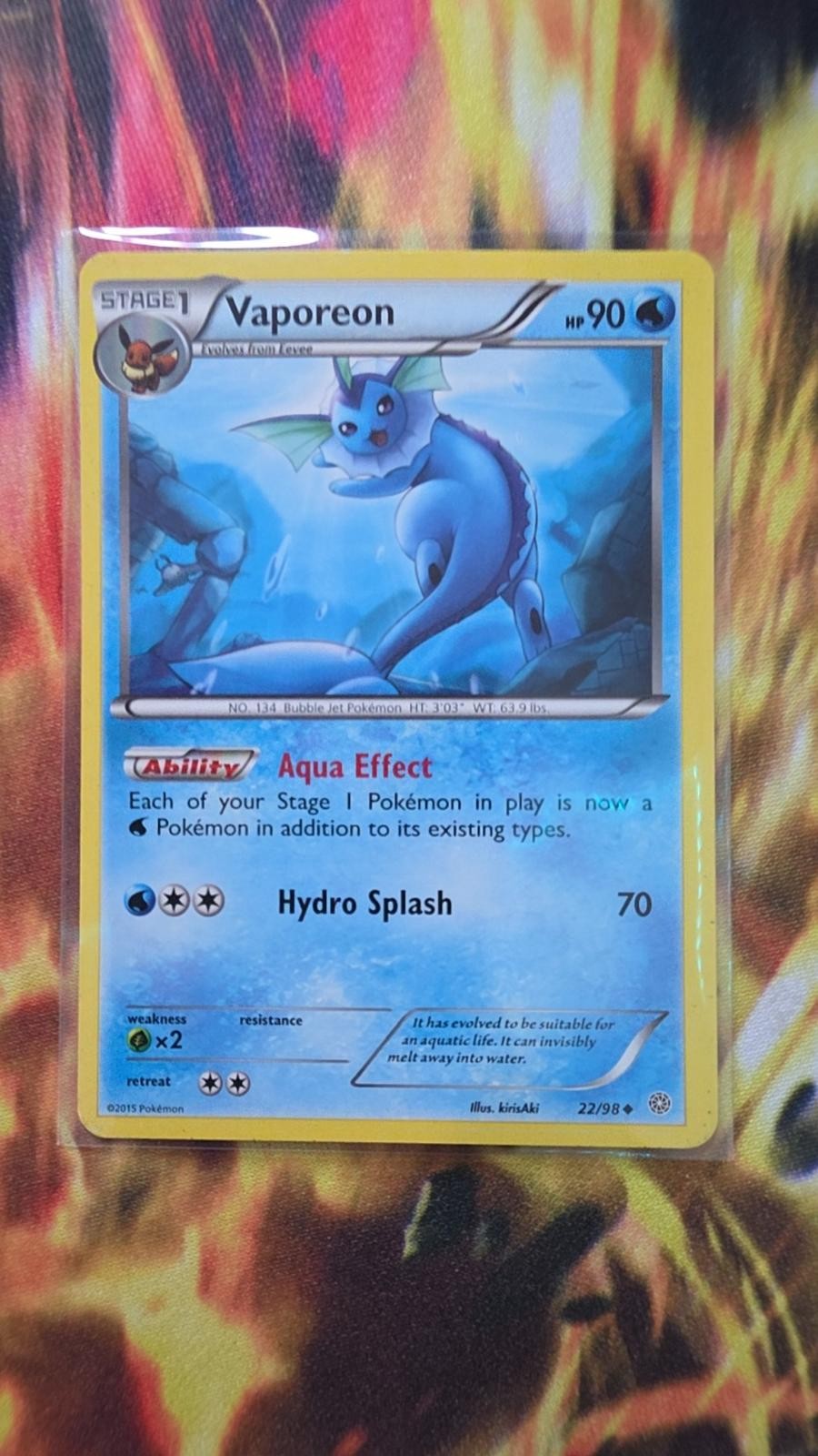 VAPOREON 22/98 Uncommon Ancient Origins Pokemon Near Mint
