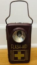 Vintage 1940s Rare Flash Aide & flashlight First Aide Kit Works!!!