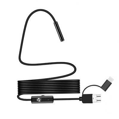 7mm Camera Borescope Endoscope 2M 6 LED for Android USB Type-C Waterproof HD