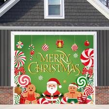Christmas Garage Door Banner Decorations 7X8Ft, Merry Christmas Single Garage Do