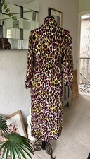 WAREHOUSE ANIMAL / LEOPARD PRINT SHIRT DRESS - SIZE 8 (fit 10 / 12 / 14) - NWOT