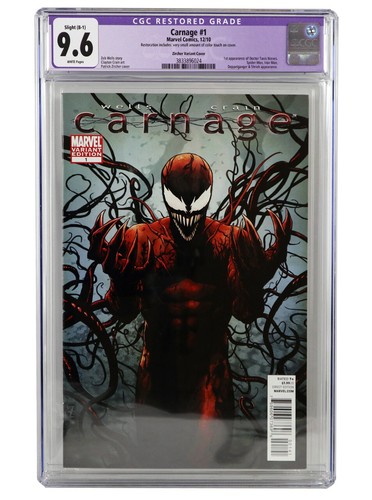 Carnage #1 Variant CGC Restored Graded 9.6 Patrick Zircher Marvel Comics 2010