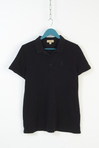 Burberry London Women's Black Cotton Polo Shirt Size XL Made in Vietnam - Picture 7 of 10