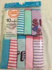 NWT Wonder Nation Girls Hipster Panties Underwear 10pairs/pack Stripe