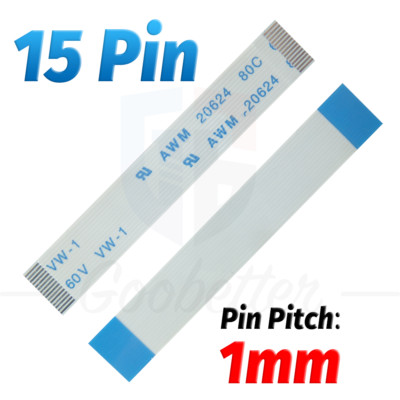 5cm-30cm 15Pin FPC FFC Ribbon Flexible Flat Cable Flex Ribbon 1.0mm Pitch