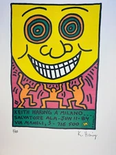 KEITH HARING COA Vintage Original Art Print Poster Lithograph Signed Limited 