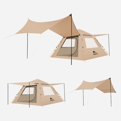 Pop Up Camping Tent Automatic Set Up 2 In 1 Canopy Tent for Outdoor Camping H9S3