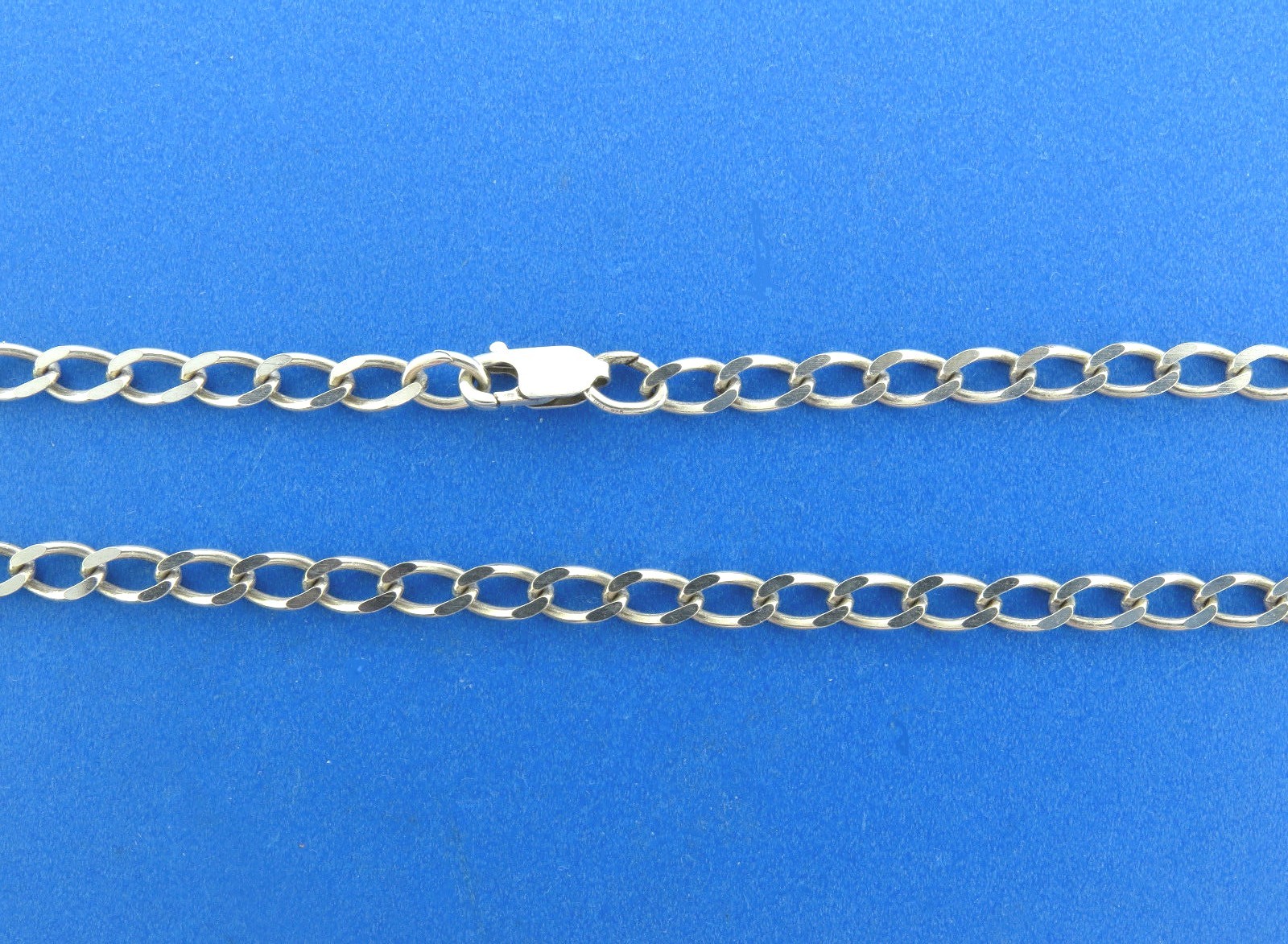 Sterling silver Curb Link Chain Necklace 5 mm 17.5" HTC 15.95g.