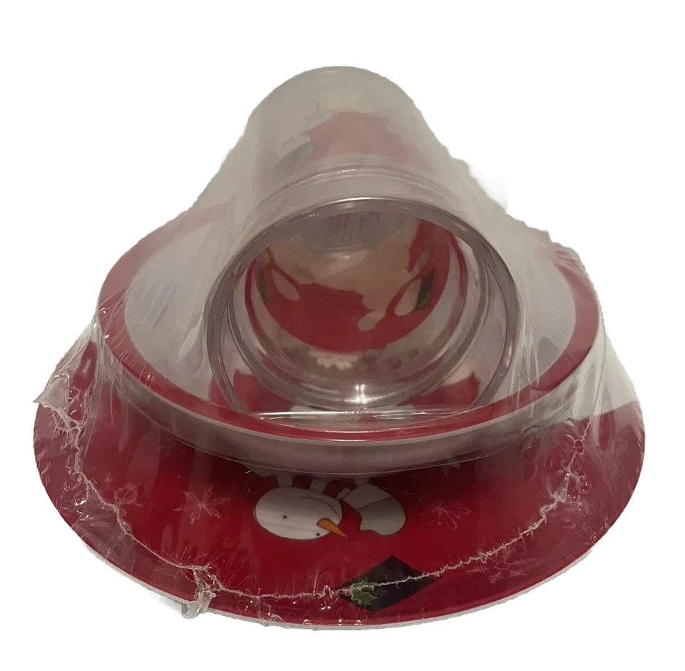St Nicholas Square Children’s Holiday Plate Bowl Floater Cup Snowman 3 pc Set - Image 4 of 4