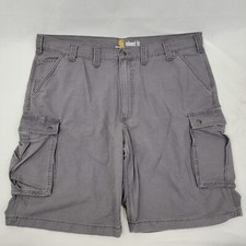 CARHARTT Mens Rugged Cargo Shorts 44 GRAY Relaxed Fit 10" Inseam Work 100277 039