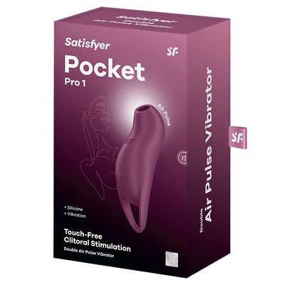 Satisfyer Pocket Pro1 Touch-Free Clitoral Stim Double Air Pulse Vibrator-Purple