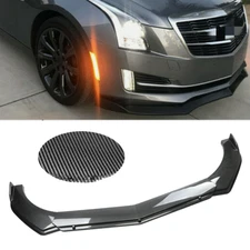 Carbon Fiber Look Front Bumper Lip Spoiler Splitter Body For Cadillac ATS CTS