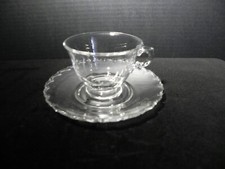 Cup & Saucer Set of 2 CENTURY  (Pressed) by FOSTORIA Glass
