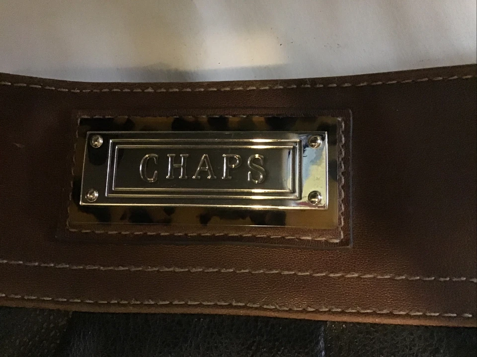 Bandolera Chaps Salerno Cartera Negra y Marrón ¡Defectuosa! Foto 2 de 4