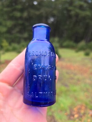 Old Pretty Cobalt Bromo Deep Blue Medium Sized Baltimore Seltzer Bottle!