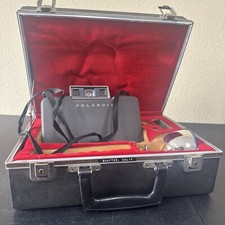 Vintage Polaroid Automatic 330 Land Camera With Case  Manual, Paperwork  Flash