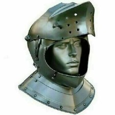 Medieval Knight Tournament Close Armor metal Helmet Replica Sca Larp Christmas