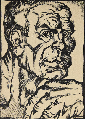 Ernst August Funke 1895-1961 Mülheim / Tusche 1930-35 ''Hüttenarbeiter'' Osnabrück