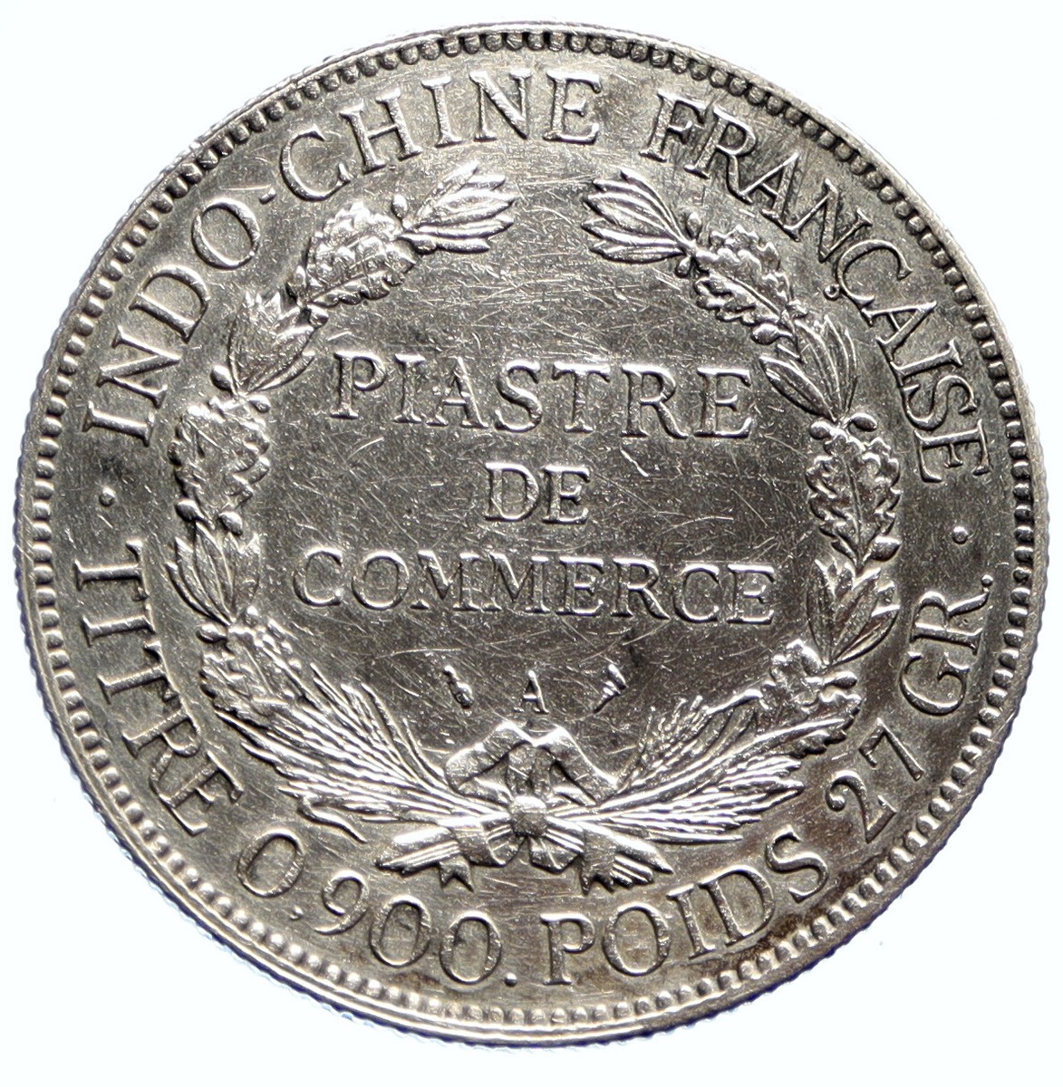 1908 A FRENCH INDO-CHINA Antique BIG Silver Piastre Coin