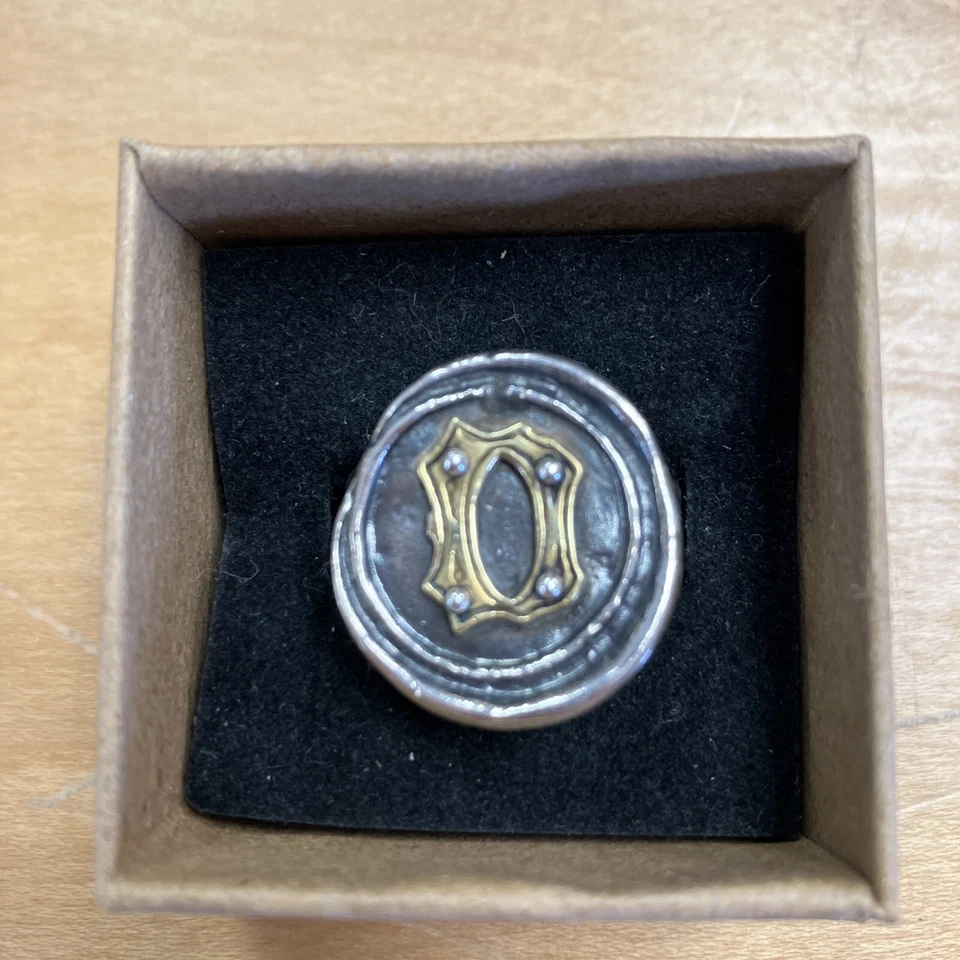 Waxing Poetic Sterling Silver Round Insignia Initial Letter D Ring and Charm Set - Image 2 of 4