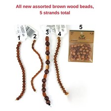 Assorted Wood Beads in Brown and Natural Colors for Jewelry Making 583-0038