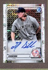 2020 Bowman Chrome TJ Sikkema BMA-TSI Mega Box Mojo Refractor Auto Autograph 