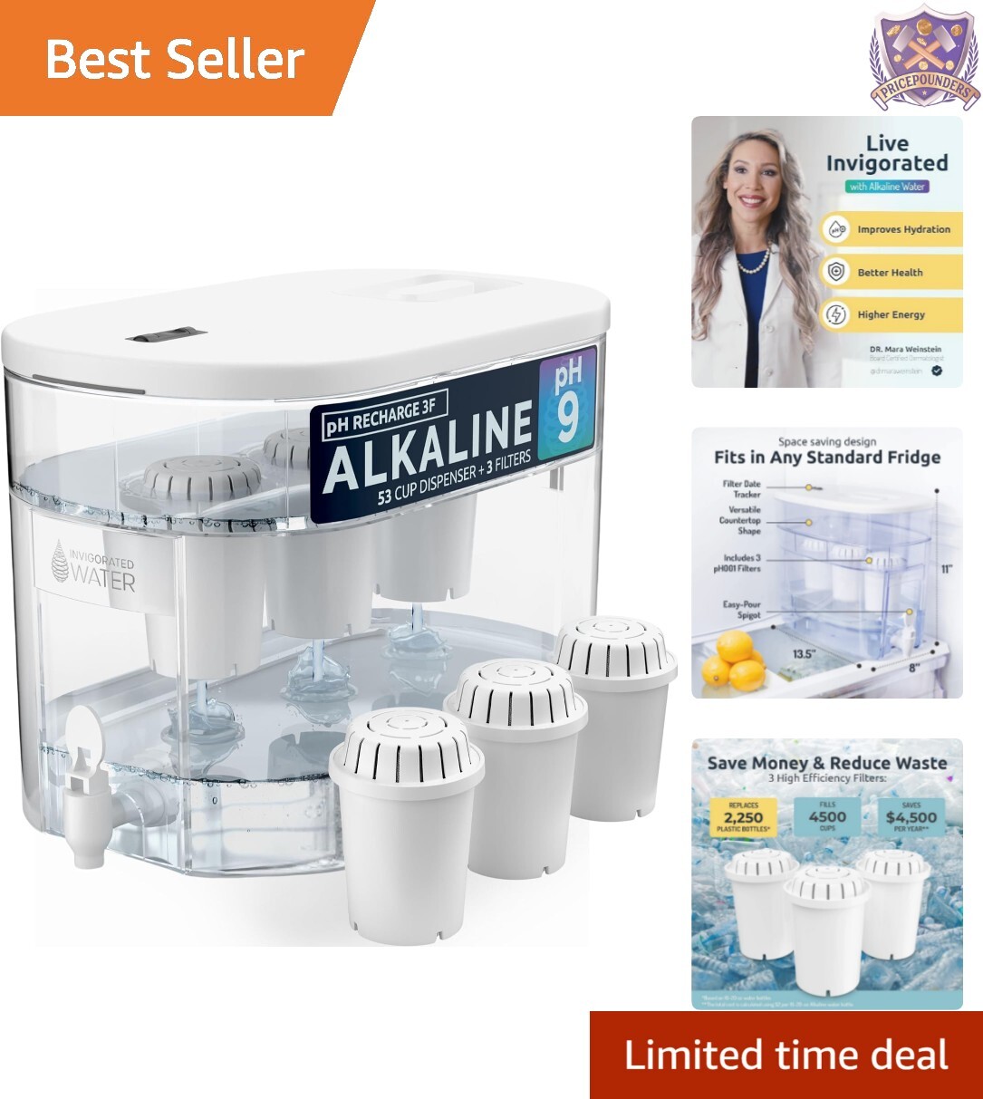 Sustainable 52-Cup Alkaline Water Dispenser - Multi-Stage Fi