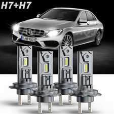 For Mercedes-Benz C250 C300 C350 - 4pc Combo Headlight High Low Beam LED Bulbs