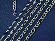 Edelstahlkette  Figaro  Panzerkette Halskette Silber Herren Damen Modeschmuck