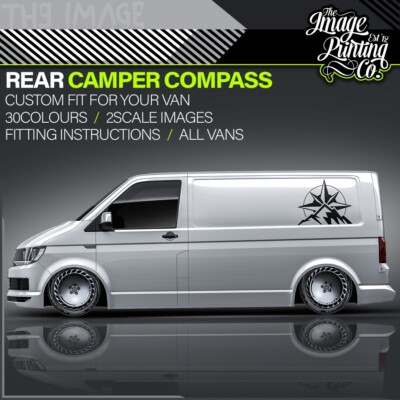 Heck Camper Berg Kompass Aufkleber Kit - maßgeschneidert - alle Vans - Aufkleber - Erkunden