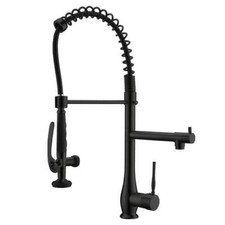 WELLFOR Modern Kitchen Faucet Matte Black Single Handle Swivel Kitchen Faucet