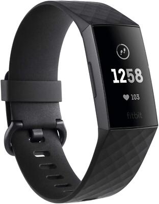 FITBIT Charge 3 Aktivitätstracker Gr. L/G Smartwatch Schlaftracker HF BT schwarz