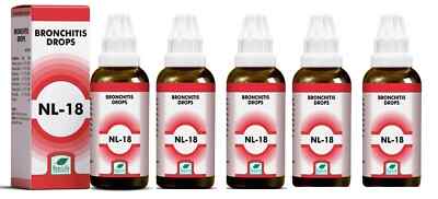 New Life NL 18 Bronchitis Drops 30ml x 5 Pack | Herbal Cough Relief | Free Ship