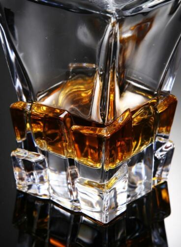 7 Piece Ice Cube Design Glass Whisky Decanter And Cup Set 1 Decanter + 6 Cups - Picture 8 of 12