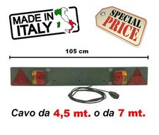BARRA PORTATARGA POSTERIORE CON FANALI E CAVO PER RIMORCHIO CARRELLO APPENDICE .