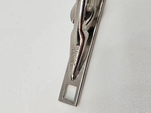 Tie Clip retro Style Swank silver tone slim vintage Tie Bar - Picture 3 of 6