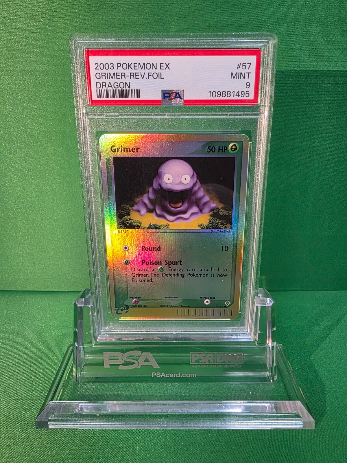 POKEMON 2003 EX DRAGON GRIMER REVERSE FOIL 57/97 PSA 9
